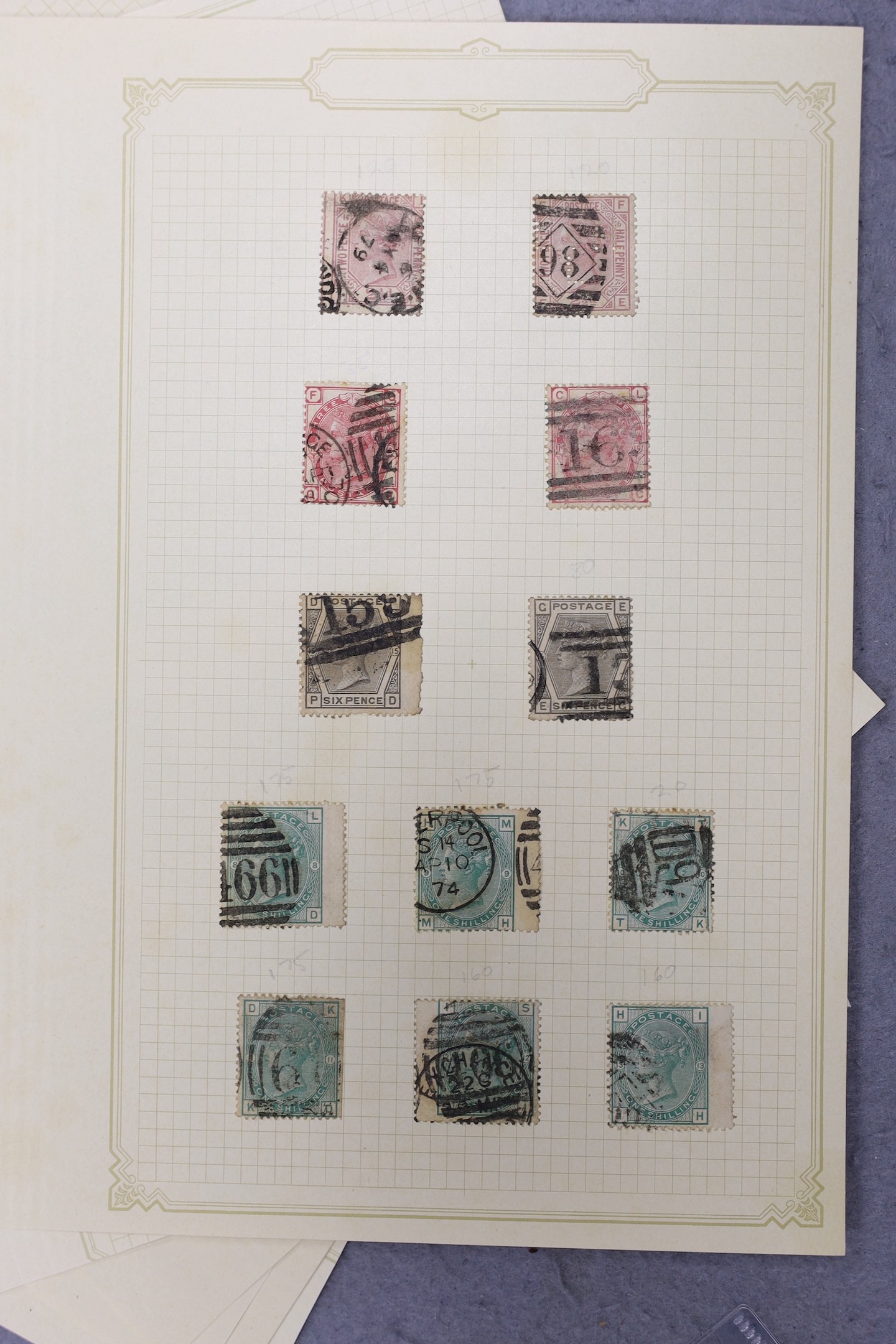 A selection of Victorian surface printed stamps